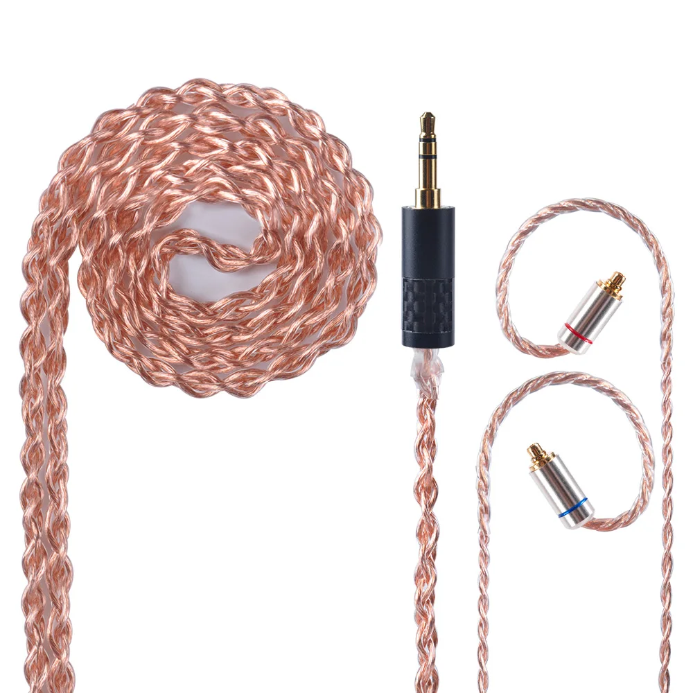 OFHC 24 AWG 6N медный кабель высокой чистоты 2 5/3 5/4 4 мм сбалансированный с MMCX/2PIN/QDC для KZ