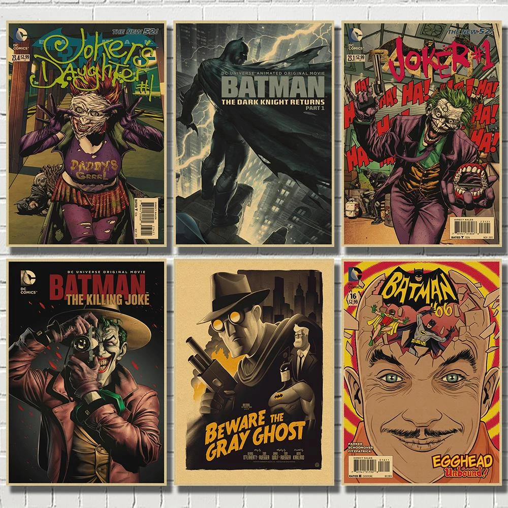 Batman Poster Dc Justice League Comics Hero Home Furnishing Decoration Kraft Movie Poster Drawing Core Wall Stickers Wall Sticker Poster Dchome Furnishings Aliexpress