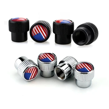 

4pcs Anti Theft Car Wheel Tires Valves Stem Dust Caps America Flag Alloy Tyre Valve Air Caps Moto Bike Airtight Cover For Bmw vw