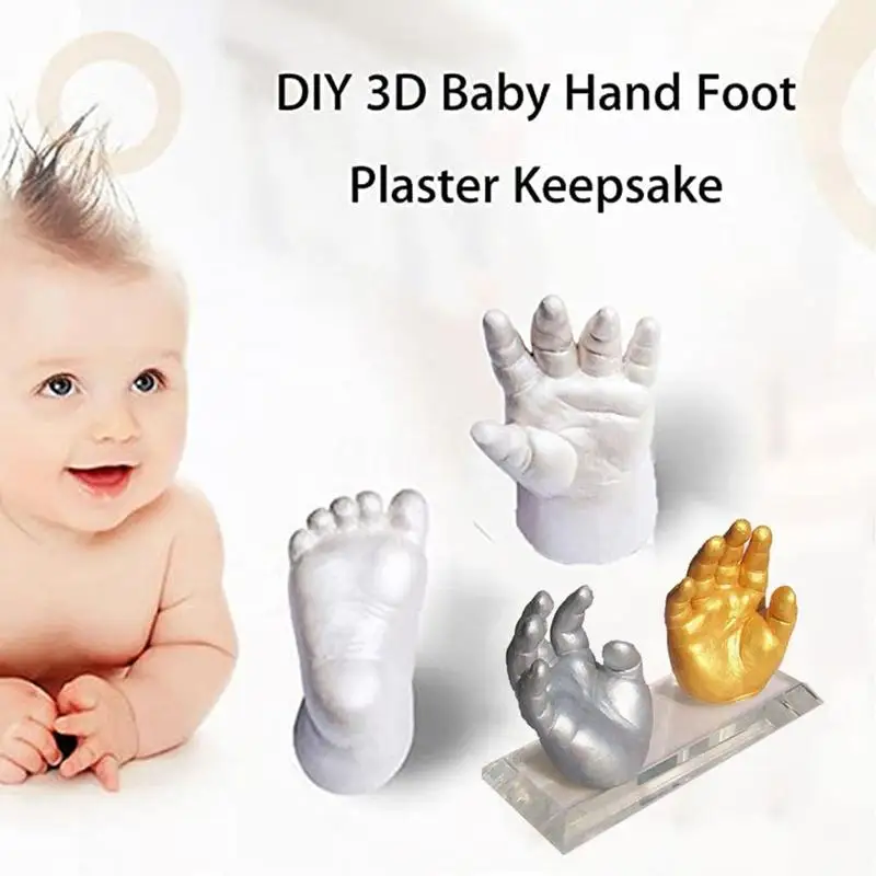 Diy Plaster Mold 3d Hand Foot Print Mold For Baby Souvenir Hand Casting Kit Couples Wedding Holding Baby Plaster Mold Home Decor art candle mould home decoration rubber mould diy art candle mold rose flower aromatherapy plaster mold soap mold