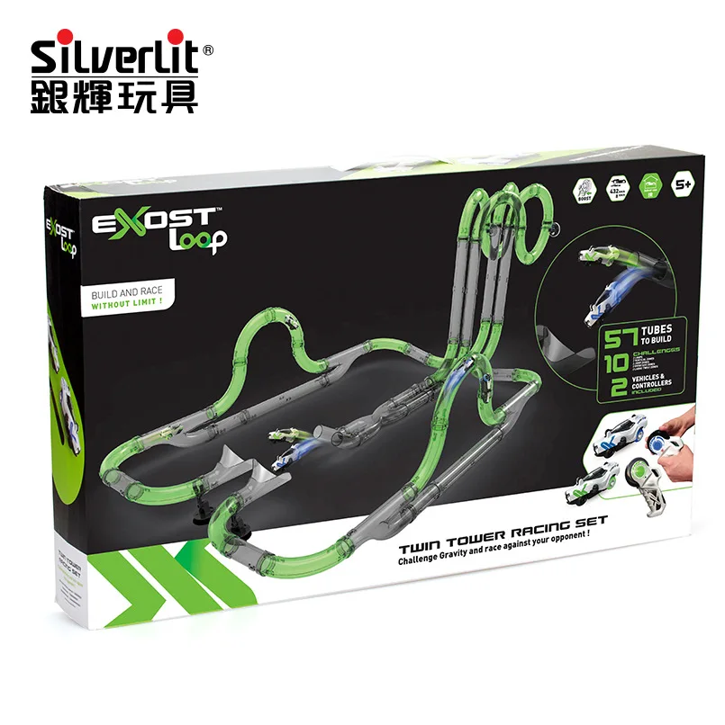 

Genuine Silverlit Pipeline Speed Race Car Set Electric Remote Control Track Children Boy Toy Car