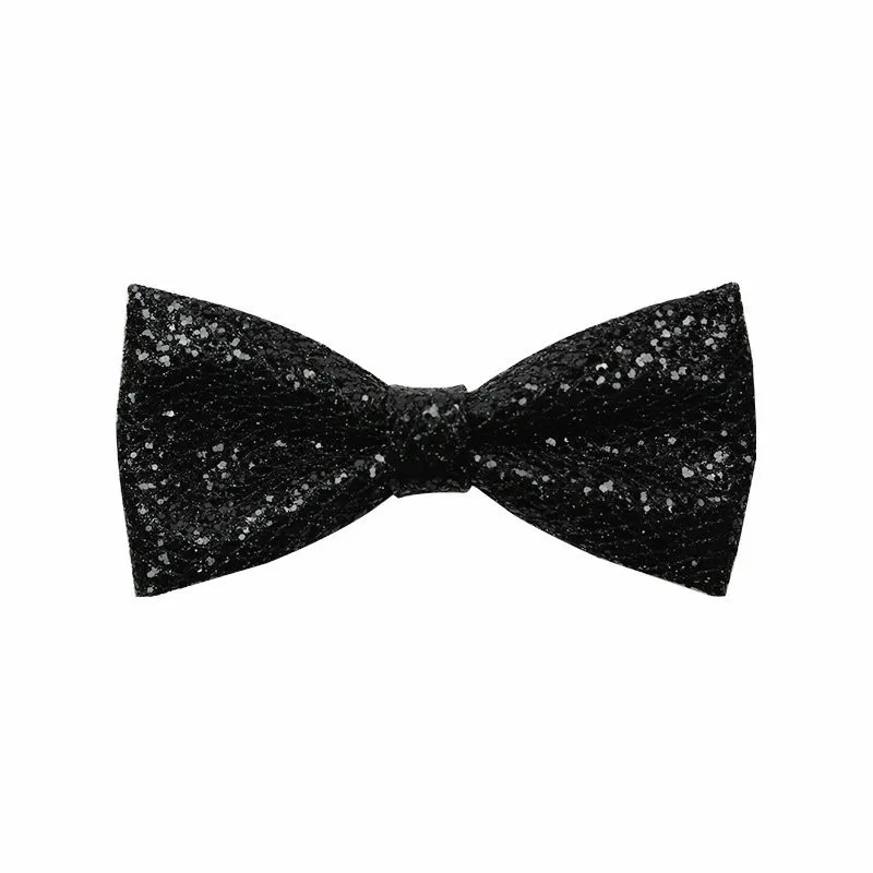 Bow Tie High-grade Cotton Men's Unisex Shirt Suit Business Banquet Wedding Gentleman Classic Trendy Shiny Bowtie Gifts - Color: Black