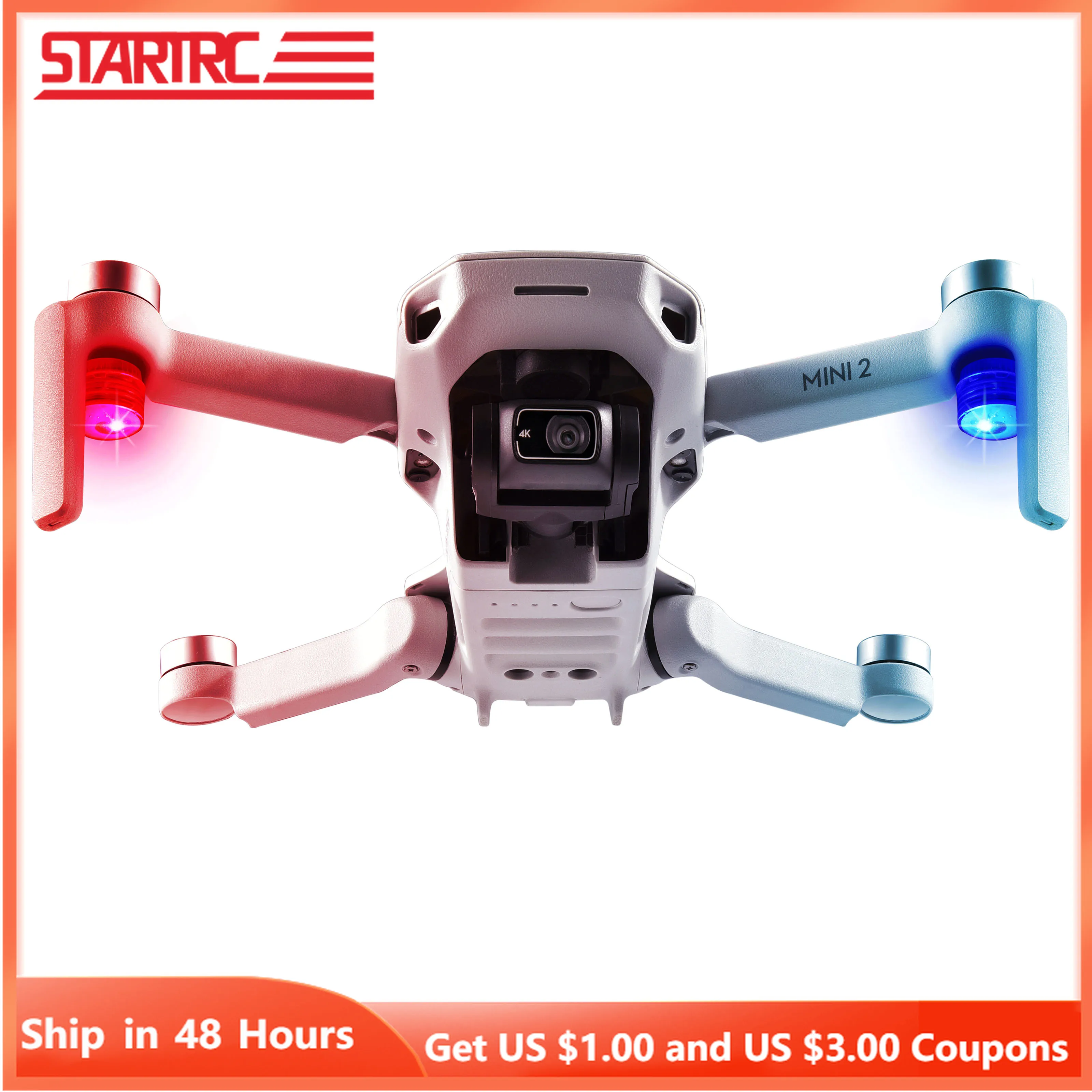 2pcs Drone LED Night Flight Signal Lamp Flashing Alarm Indicator Lights for DJI Mavic Mini Air 2S 2 Pro Zoom FPV Combo FIMI | Электроника
