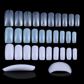 

New 3 Style 500 Pcs/box High Quality Fake Nail Art Tips White/Clear/Natural Acrylic Long Ballerina False Nail Art Piece Tools