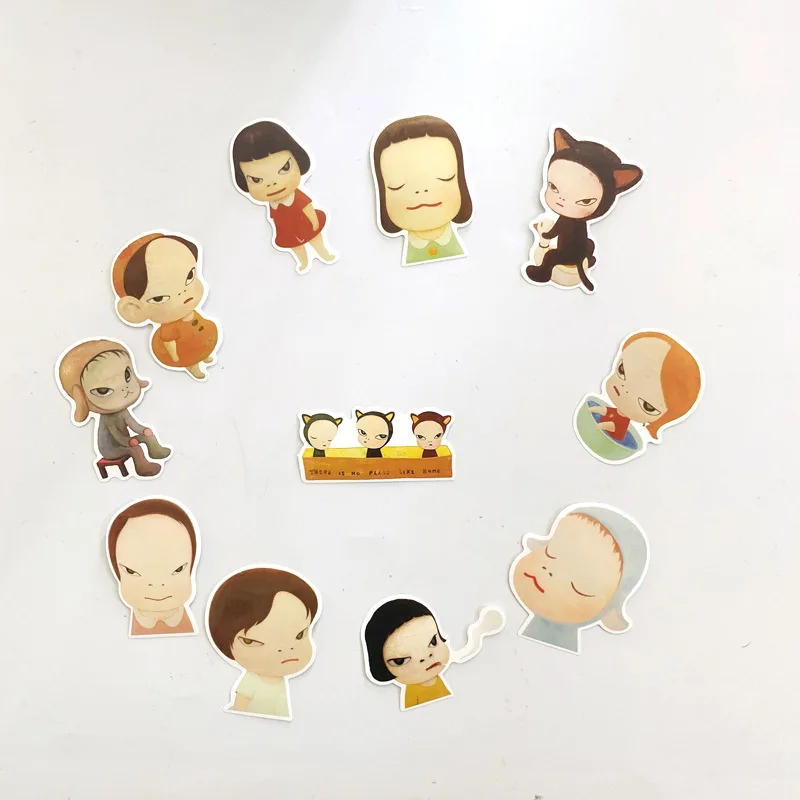13Pcs 일본 나라 요시토모 스티커 방수 데칼 노트북 오토바이 수하물 스노우 보드 냉장고 전화 자동차 스티커