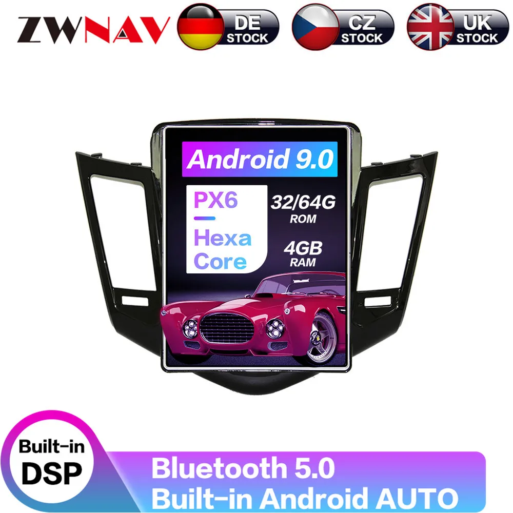 Android 9 64+ 4G Tesla с DSP Carplay автомобильный мультимедийный плеер для CHEVROLET CRUZE 2009-2013 Авто Стерео gps навигация