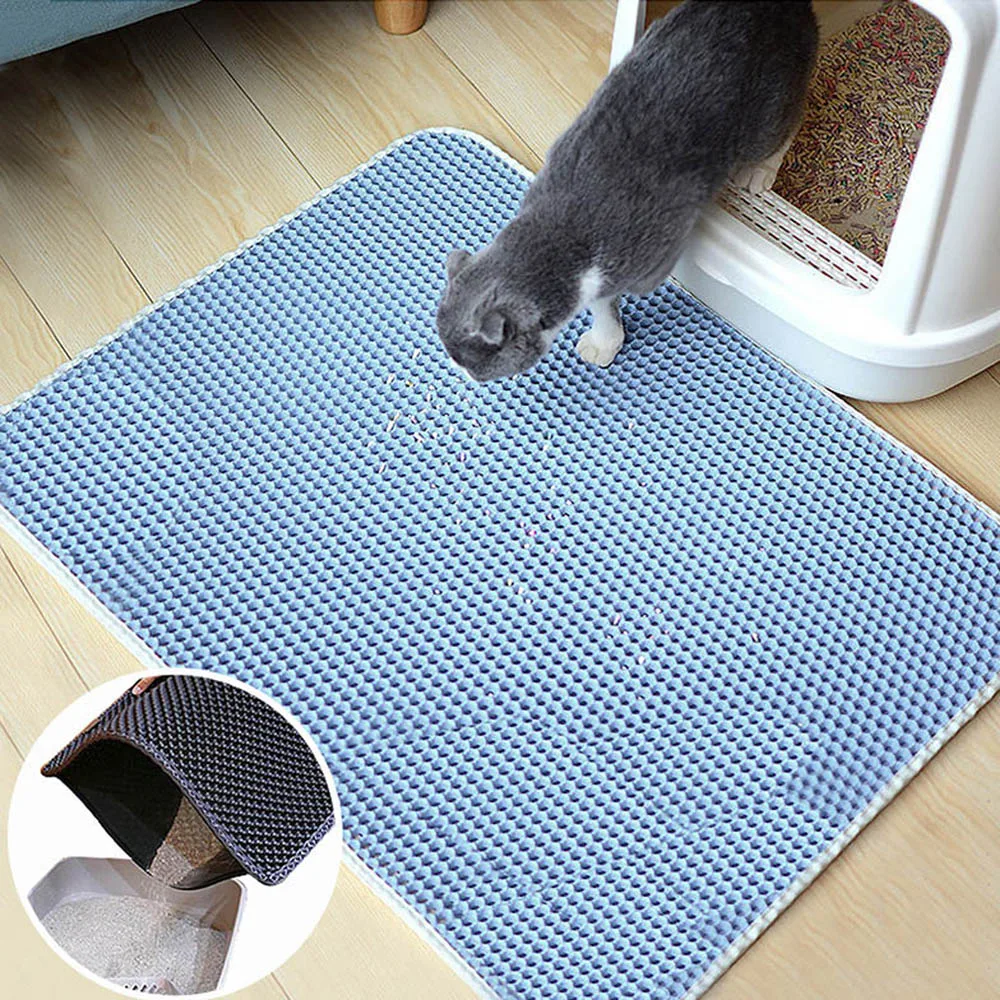 Двойной водонепроницаемый слой кошачий поднос коврик EVA прямоугольник 50*60 см Чистый нескользящий