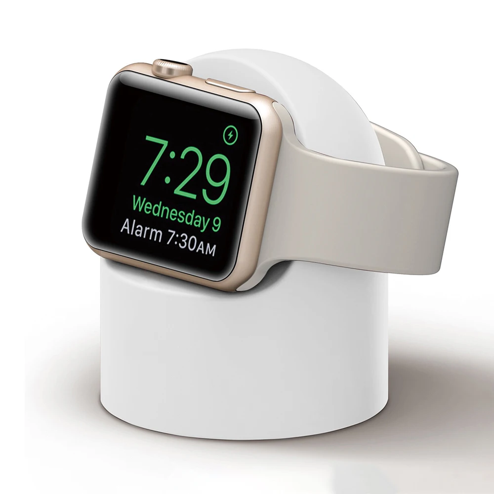 Новое беспроводное зарядное устройство, силиконовая подставка для Apple iWatch Series 1 2 3 4 5 OS6 Megnetic, кабель для быстрой зарядки, Настольная док-станция - Цвет: WhiteStand(no cable)