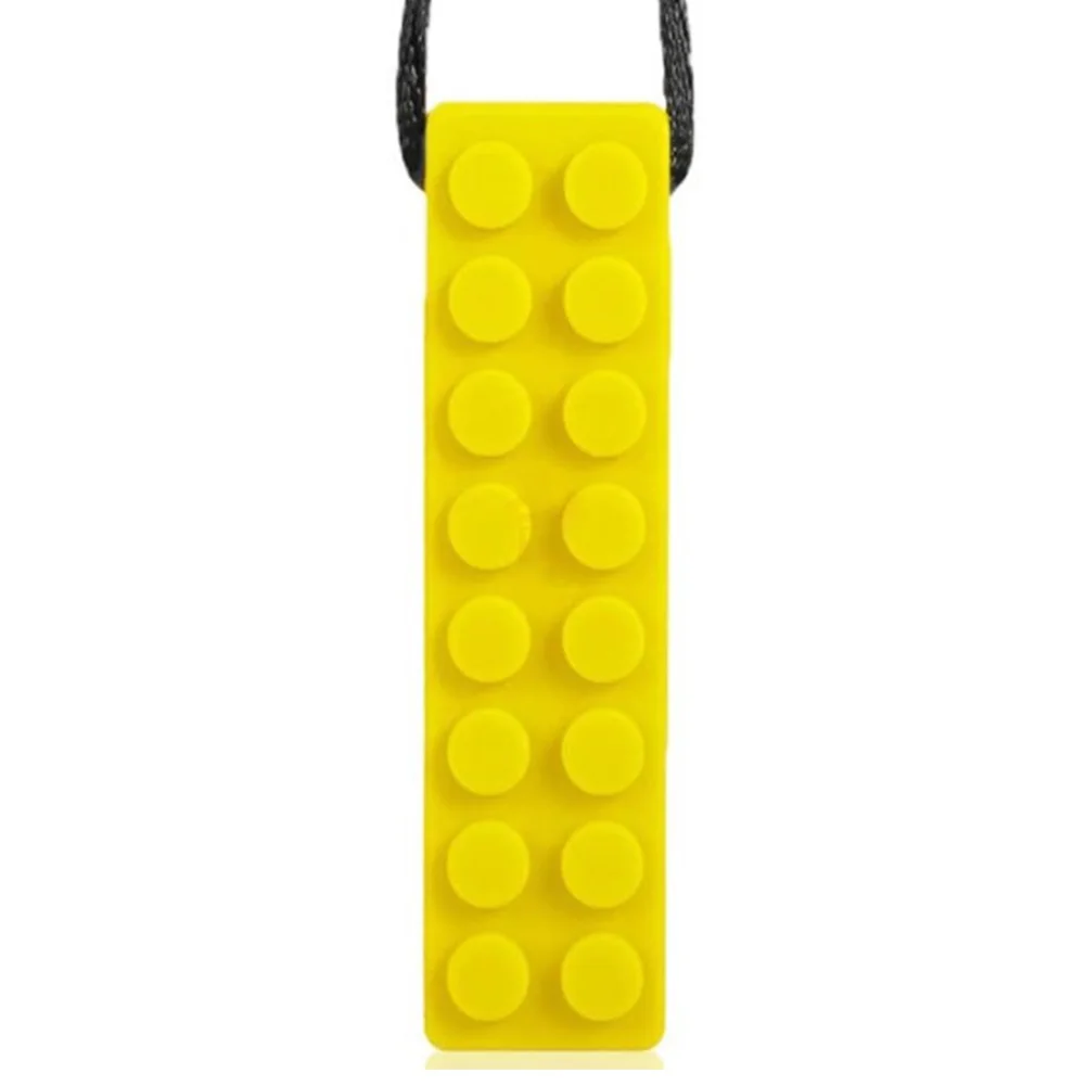 Yellow Blocks Силиконовый кирпич пищевого качества стоматологический уход детский Прорезыватель своими руками кулон игрушки-Жвачки колпачок аксессуары палка детское ожерелье-прорезыватель подарок - Цвет: Yellow Blocks
