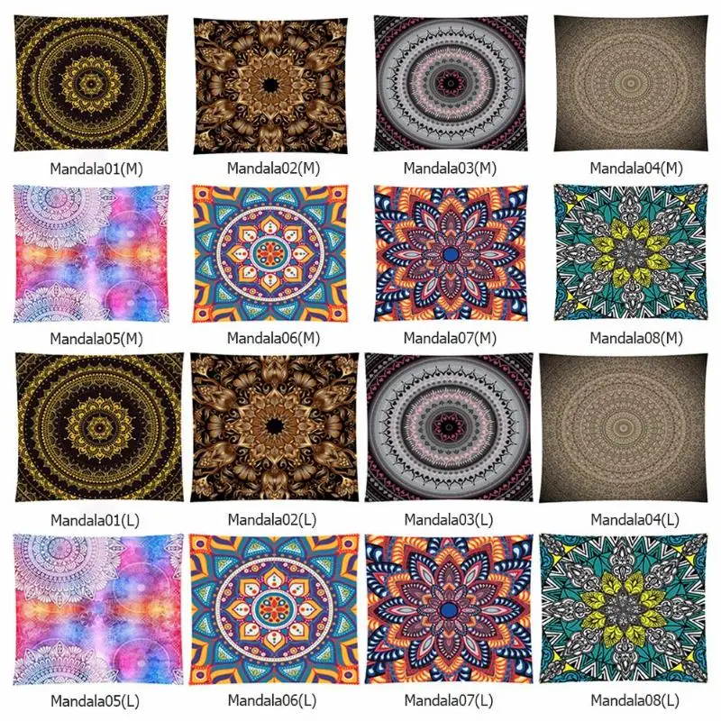 МАНДАЛА ГОБЕЛЕН Настенное подвесное одеяло Boho пляжный коврик для йоги домашний художественный ковер
