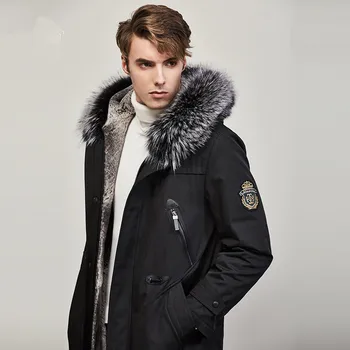 

Men's Winter Jacket Real Fur Coat Natural Rabbit Fur Parka Men Clothes 2020 Mens Luxury Fur Warm Jacktes Plus Size JS15 YY831