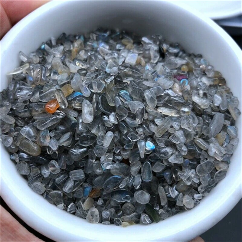 Красивый натуральный серый лунный камень кристаллический гравий тонущий