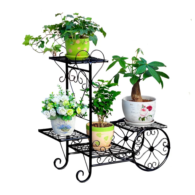 Металлическая Балконная садовая подставка для цветов, подставка для цветов, комнатные полки для растений, подставка под растения, Цветочная стойка, напольная металлическая полка для улицы