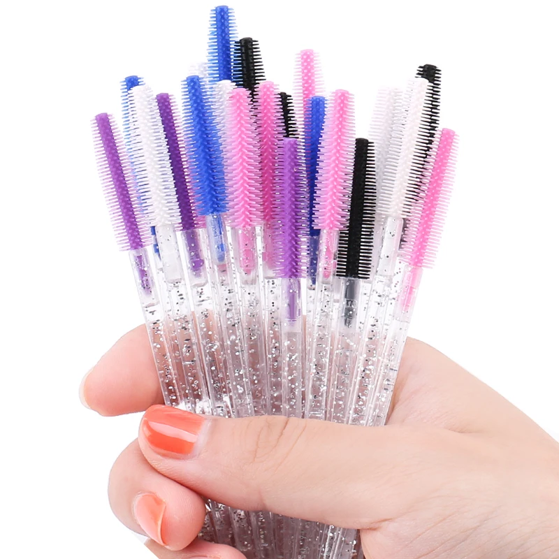 Disposable Silicone Gel Eyelash Brush Comb Mascara Wands Eye Lashes Extension Tool Professional Beauty Makeup Tool For Women