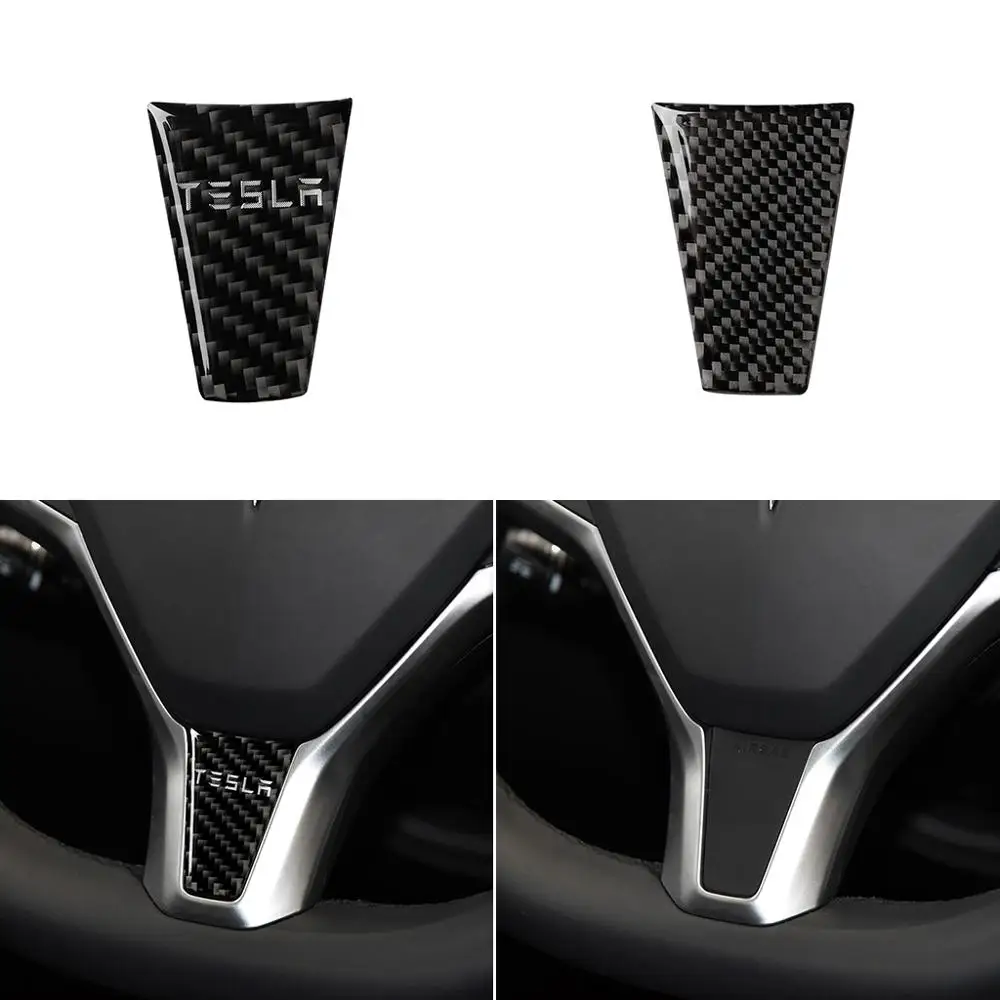 Для Tesla Model S/X углеродное волокно рулевое колесо украшение автомобиля наклейки