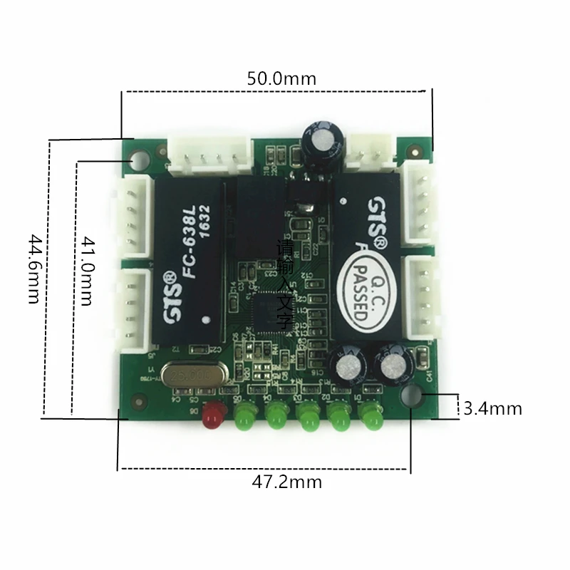 5 pin коммутатора ethernet схема для модуль 10/100 Мбит/с 5-разъемное зарядное usb-устройство для Переключатель PCBA плата OEM материнская плата коммутатора ethernet WiFi модуль 5 RJ45 Проводные