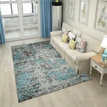 

Carpets for Living Room Modern Blue Grey Black Art Abstract Pattern Carpet Bedroom Carpet Living Room Table Accessories