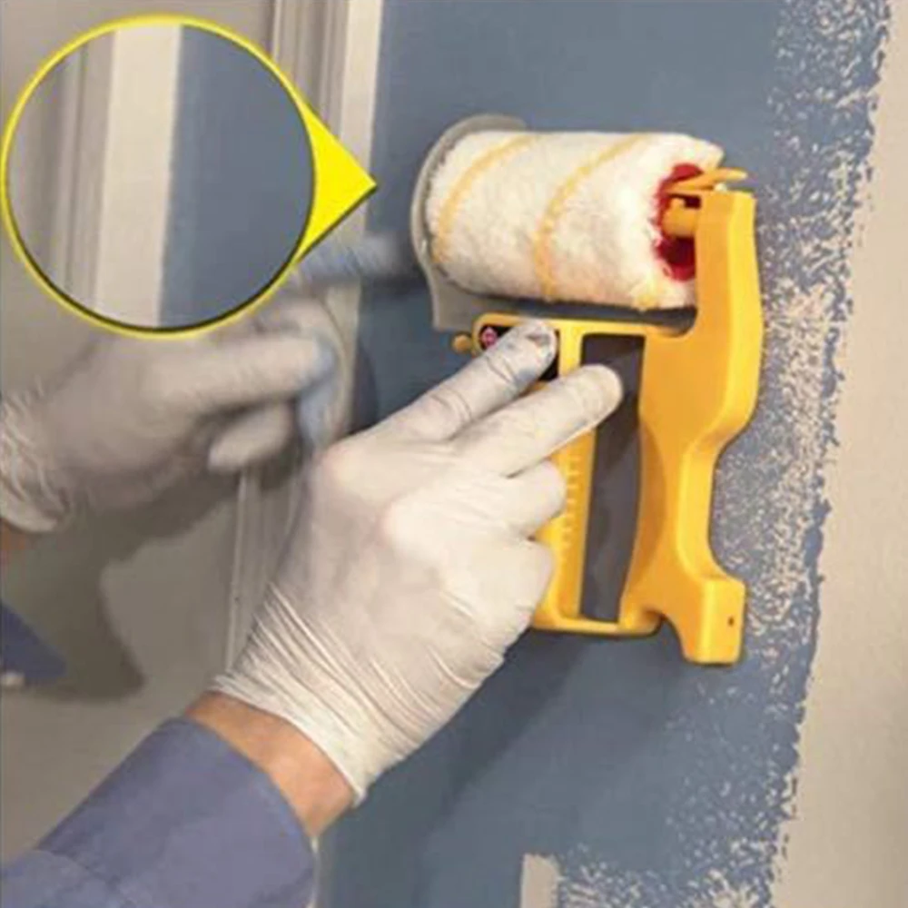 

Roller Brush Paint Edger Roller Trimming Tool Wall Painting Roller Brush Set Cylinder Tool Portable Latex Paint Roller Brush