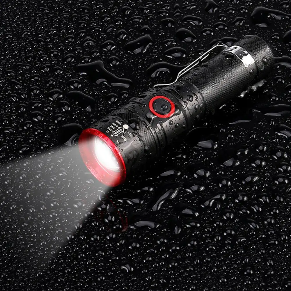 

LED glare flashlight Waterproof T6 rechargeable led flashlight 8000 lm flashlight camping outside Outdoor Aluminum Light
