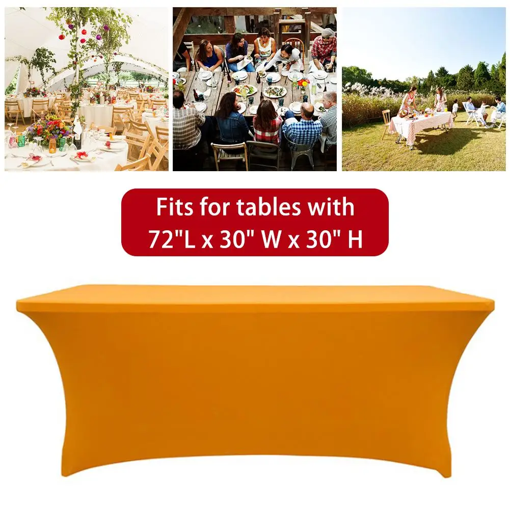 Stretch Spandex Rectangular Table Cloth 183x74x76cm Hunter Green Fitted Table Cover For Standard Folding Table Party Tablecloths