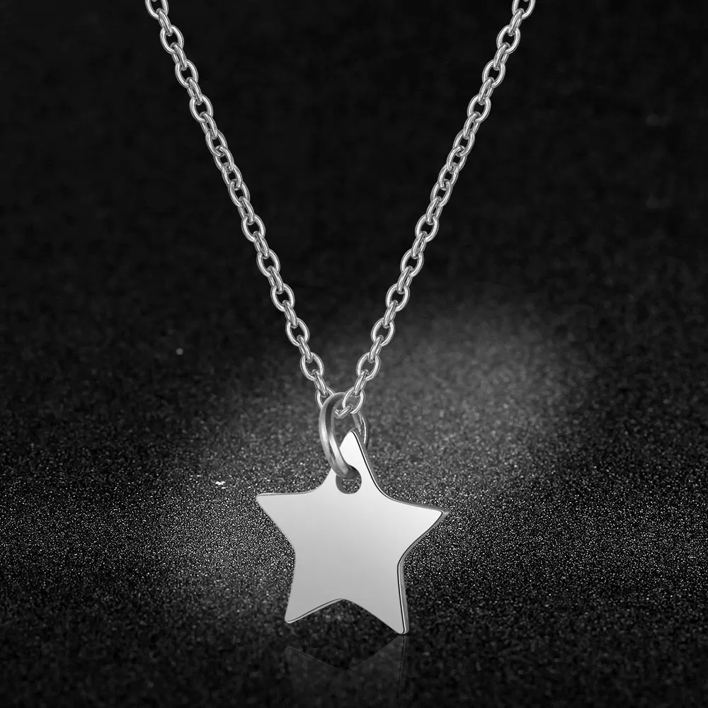 Нержавеющая сталь звезда оберег ожерелье никогда не тускнеет сталь полированная Лазерная резка звезды Подвеска, женские ожерелья - Окраска металла: Steel