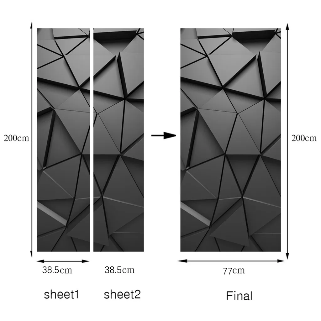 77*200 см трехмерная имитация наклейки на дверь DIY водонепроницаемые самоклеющиеся наклейки на двери домашний декор