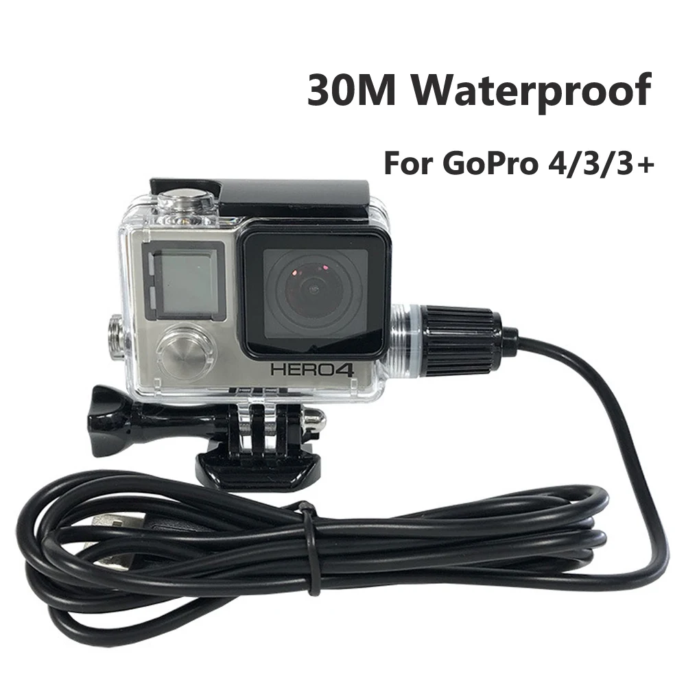 Charging Waterproof Housing Case for Gopro Hero Underwater Diving Shell with USB Cable Accessories