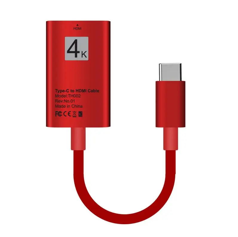 2 в 1 USB-C 3,1 Тип C к HDMI Поддержка 4K конвертер Кабель-адаптер HDMI кабель для HDTV телефона ПК samsung Galaxy Note8 S8 Macbook - Color: Red