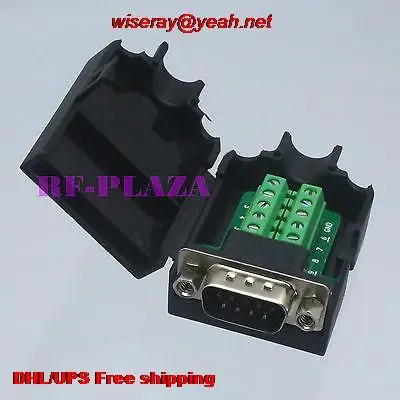 DHL/EUB 50 шт. Разъемы DB9 Мужской 9Pin D-Sub solderless пластиковая крышка гайка терминал PCB black-A6