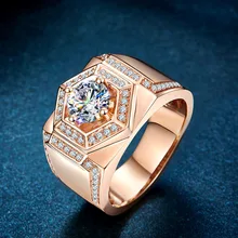

Foydjew Plated S925 Moissanite Platinum Diamond Rings 18K Rose Gold Dmineering Men's Index Finger Ring Trendy 2021