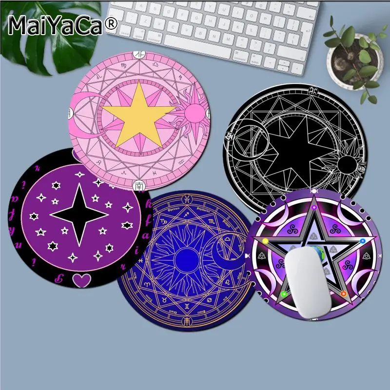 Силиконовый круглый коврик для мыши Maiyaca Sakura Kinomoto Star Wand нескользящий игровой
