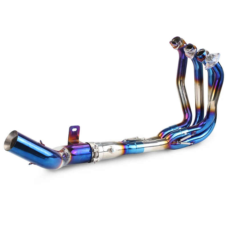 Blue Exhaust System for Kawasaki Z900 Ninja 900 Motorcycle Header Mid Pipe Slip On 77mm Muffler Escape with Removable Catalyst
