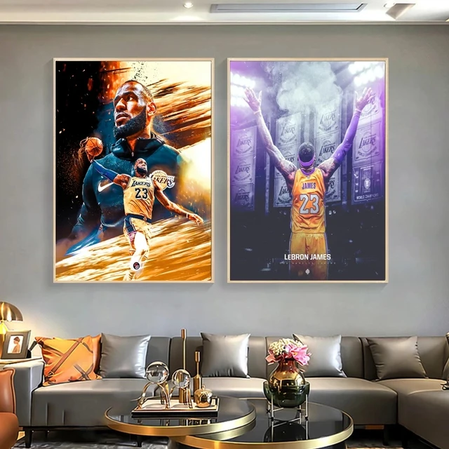 LeBron James Basketball Player Artwork Printed on Canvas 1