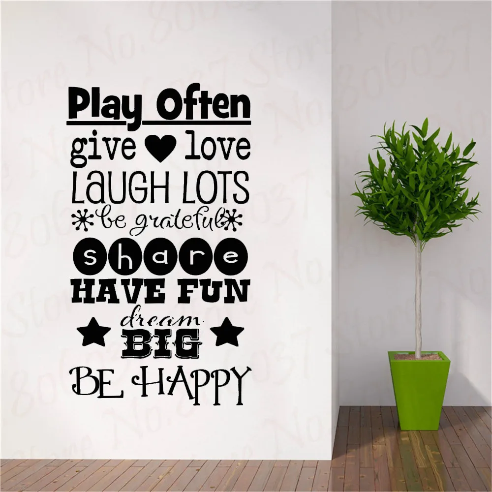 Игровая правила Наклейка на стену Be Happy неотразимые густые виниловые наклейки