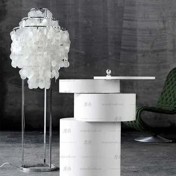 

Modern Minimalist white Shells Floor Lamp Bedroom dining room E27 110-220v