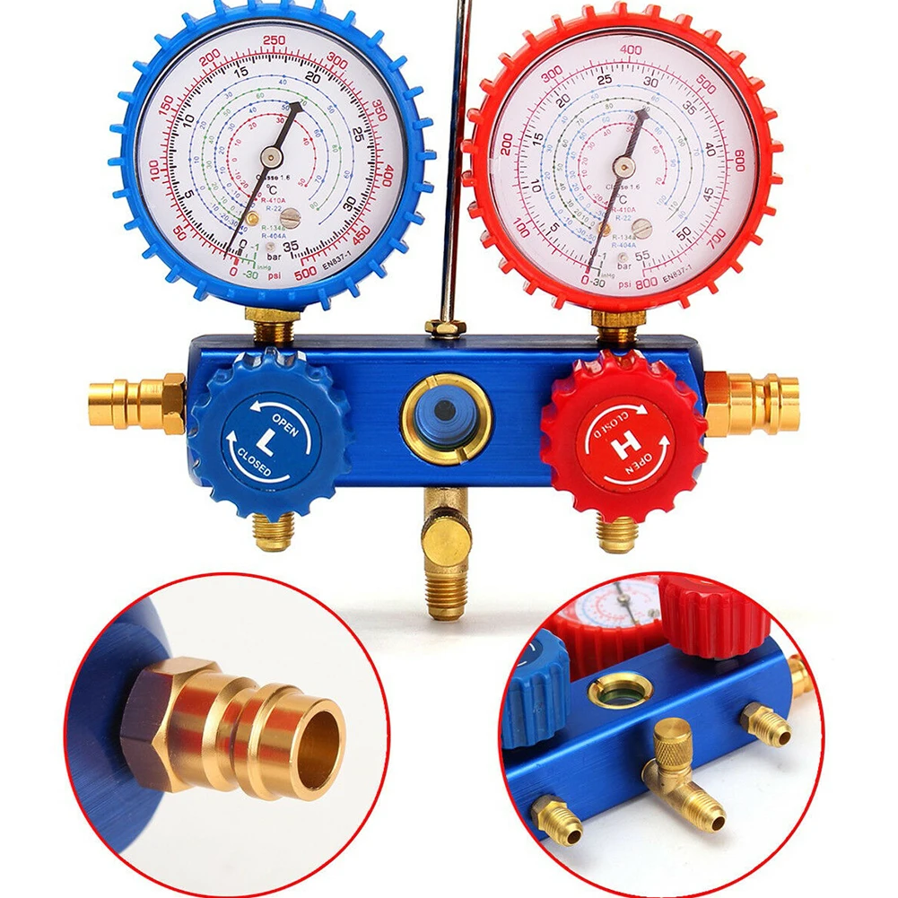 

Household R134A Quick Coupler Repair Tool Air Conditioning Auto Easy Apply With Hook Car Manifold Gauge Set Portable Refrigerant