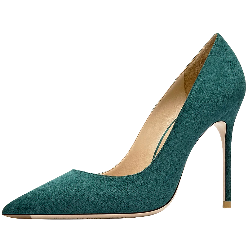 

Elegant Flock Women Pumps Pointed Toe High Heeled Shoes Autumn Winter Women Sexy Stilettos Good Quality Classic Lady Party Heels