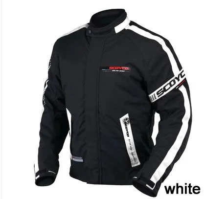 SCOYCO JK34 мотоциклетная Одежда Защитная гоночная куртка спортивная мотоциклетная безопасность Водонепроницаемая теплая зимняя одежда - Цвет: Белый