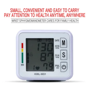 

English-Household Fully Automatic Smart Wrist Electronic Sphygmomanometer Non-Voice Sphygmomanometer Blood Pressure Meter