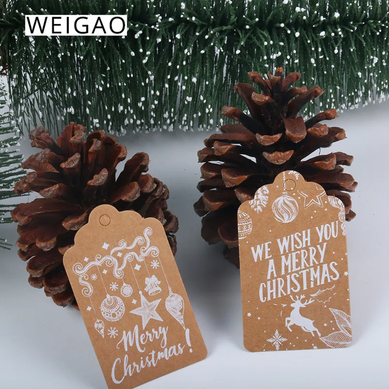 WEIGAO 50 шт. рождественские бумажные открытки украшения для дома Рождественский