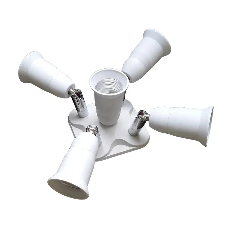 

5 in 1 Adjustable E27 Base Light Lamp Bulb Adapter Holder Socket Splitter LED Lighting Bulb Accessories for Home Decoration