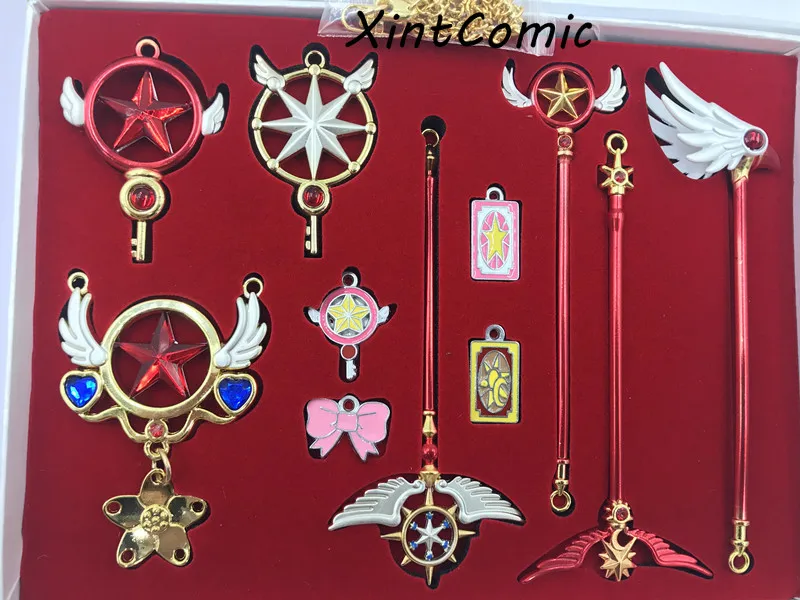 Аниме Cardcaptor Sakura Athemis карты для девочки со звездами для детей птица киномото сакура магический Косплэй брелки в виде подвески 11 шт./компл