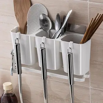 

Sucker Rack Holder Organizer Tableware Chopstick Holder Drainer Storage Box