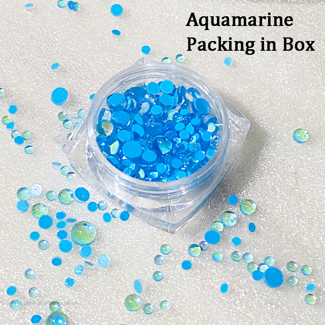 Crystal Candy Colors Beads Mermaid Rhinestones Aurora Translucent Pearl Nail Art Decoration Symphony 3D Glitter Diamond