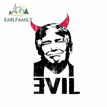 

EARLFAMILY 13cm x 8.1cm for Trump USA Clown Devil Car Stickers Personality VAN Decal Refrigerator Waterproof Motorcycle Graphics