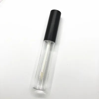 Matte black 10 мл пластиковый прозрачный блеск для губ трубка с черной крышкой, пустая Серебряная/Золотая крышка жидкое косметическое средство губная помада бутылка, краска для губ масляный контейнер - Цвет: Matte black