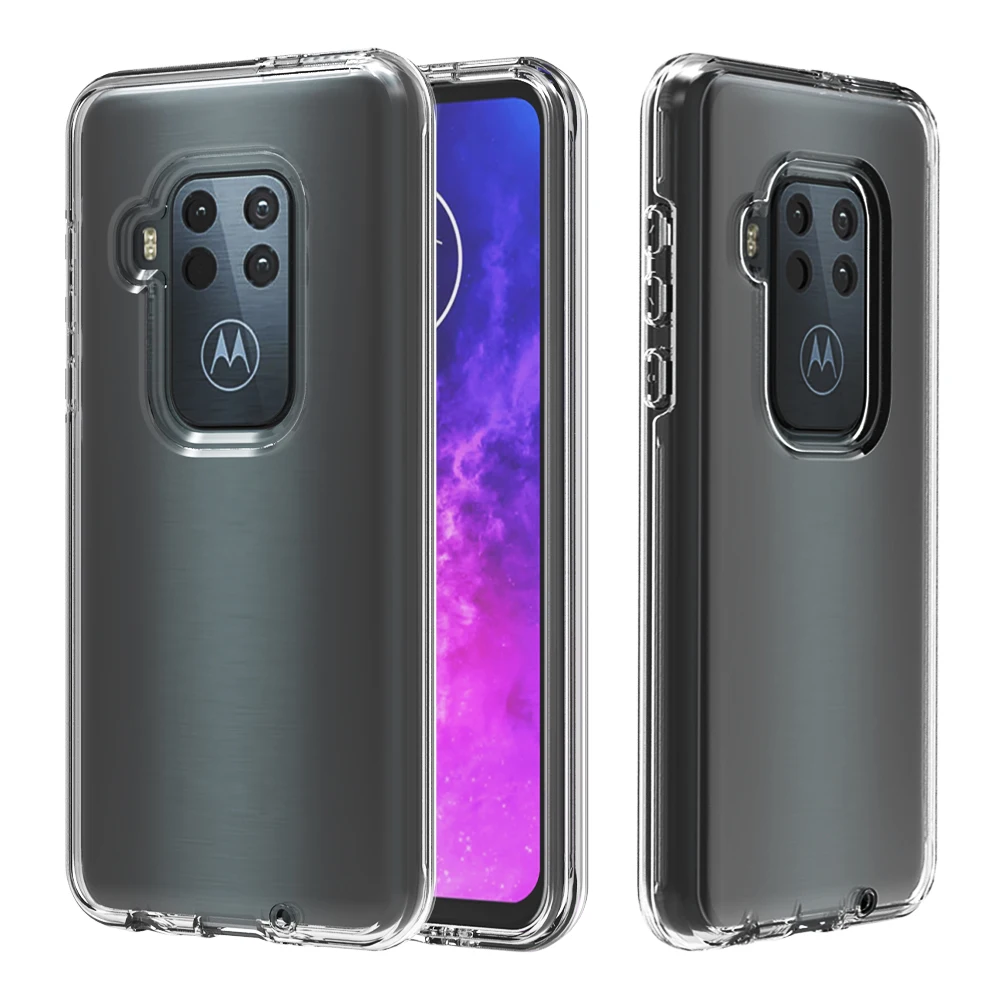 Shockproof Clear Silicone Case For Motorola X5 E5 G6 G8 plus One Zoom pro Macro Slots cover PC+tpu |
