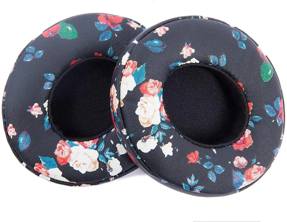 Beats Headphones Replacement Ear Pads Compatible with Solo2 3 Wireless Black Floral 