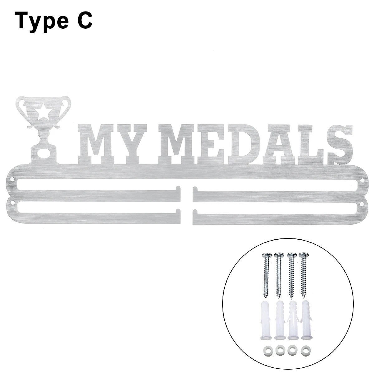 Красный 48 см Нержавеющая сталь медаль Вешалка держатель медалей Дисплей стеллаж для выставки товаров для бега Плавание гимнастика марафона велосипед спортивная медаль подарок украшения - Цвет: Красный