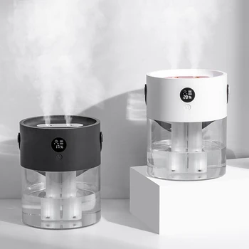 

2L Portable Air Dual Humidifier With LED Night Lamp 4000mAh Wireless USB Rechargeable Fogger Mist Maker Home Office Car Sprayer